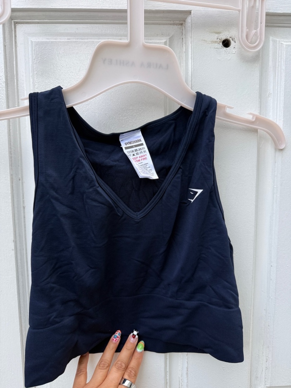 Gymshark Dark Navy V-Neck Seamless Sports Bra